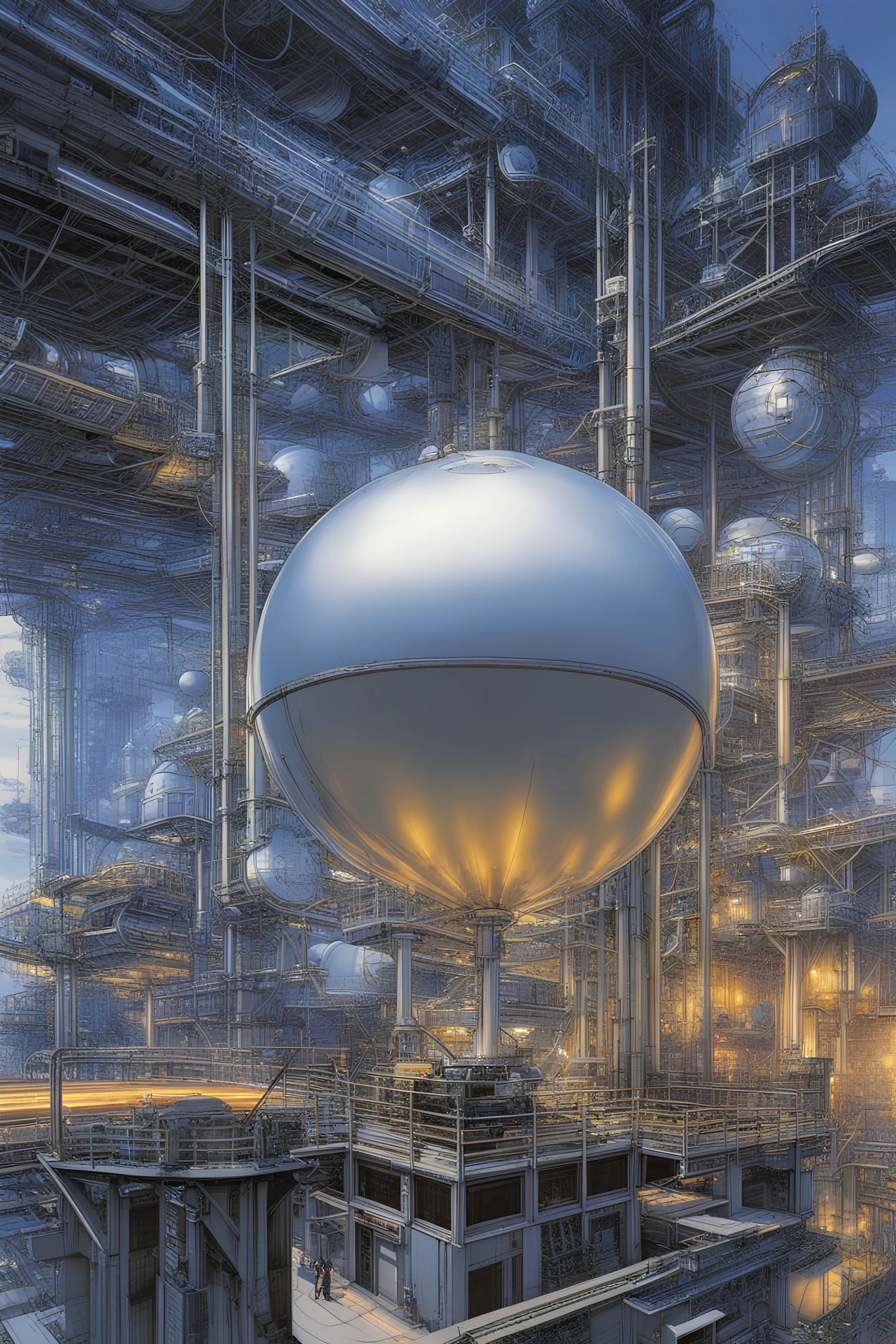 Naoyuki Katoh, Masamune Shirow, Hajime Sorayama, Surreal, mysterious, bizarre, fantastical, fantasy, Sci-fi fantasy, anime, blueprint of future technology, ultra-high frequency/ultra-high voltage alternating current experiment, world system, electric phenomenon in vacuum, earth is the largest spherical capacitor (electricity storage), Tesla coil, beautiful cyborg miniskirt girl, perfect voluminous body, Detailed masterpiece