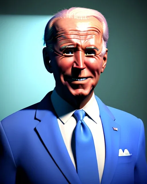 Waist up Portrait, joe Biden as muppet Sesame Street, Blue suit retro style, photo studio, unreal engine 5, concept art, art station, god lights, ray tracing, RTX, lumen lighting, ultra detail, volumetric lighting, 3d.