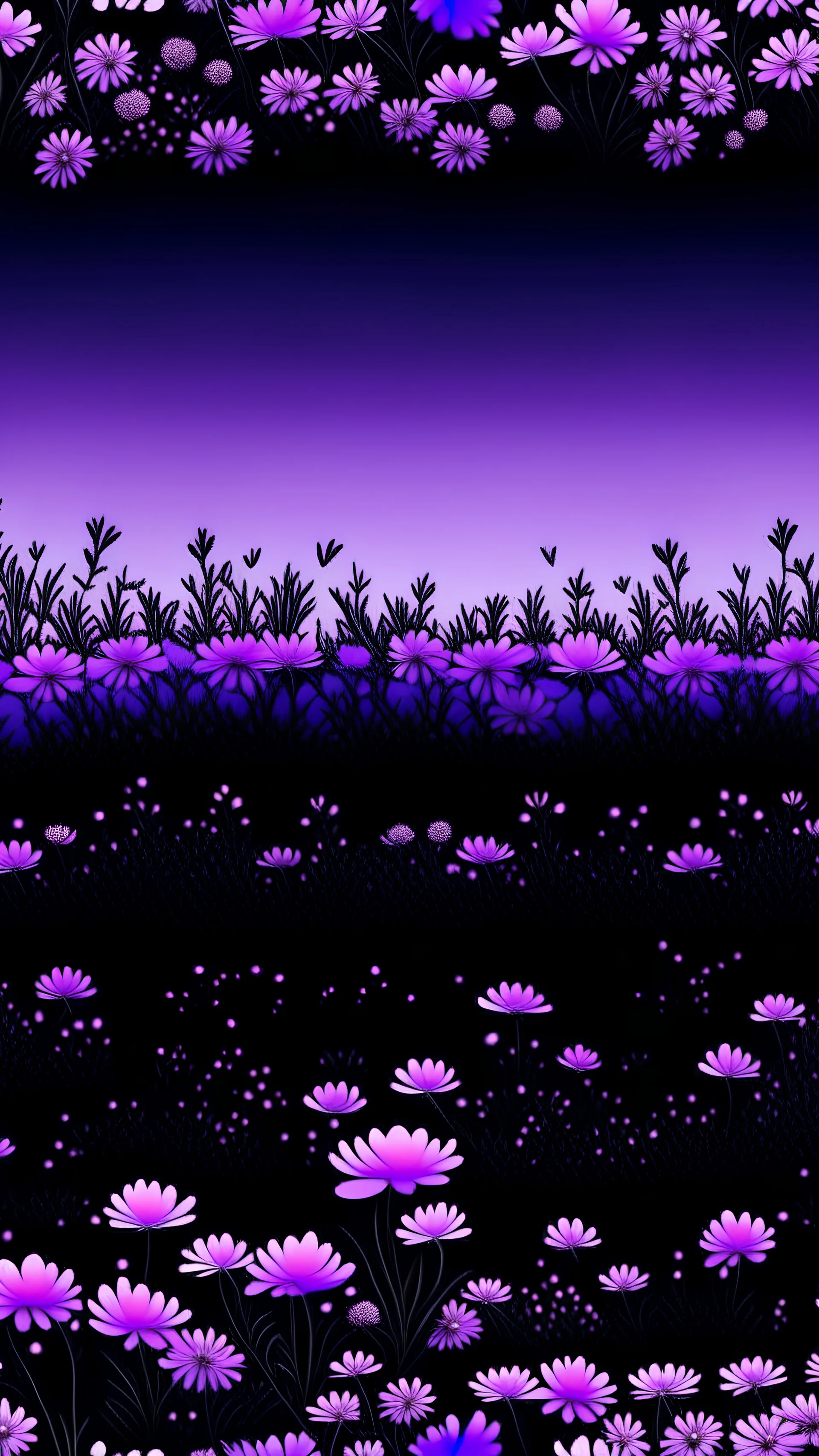 Wallpaper landscape aesthetic with flower purple HD 4K