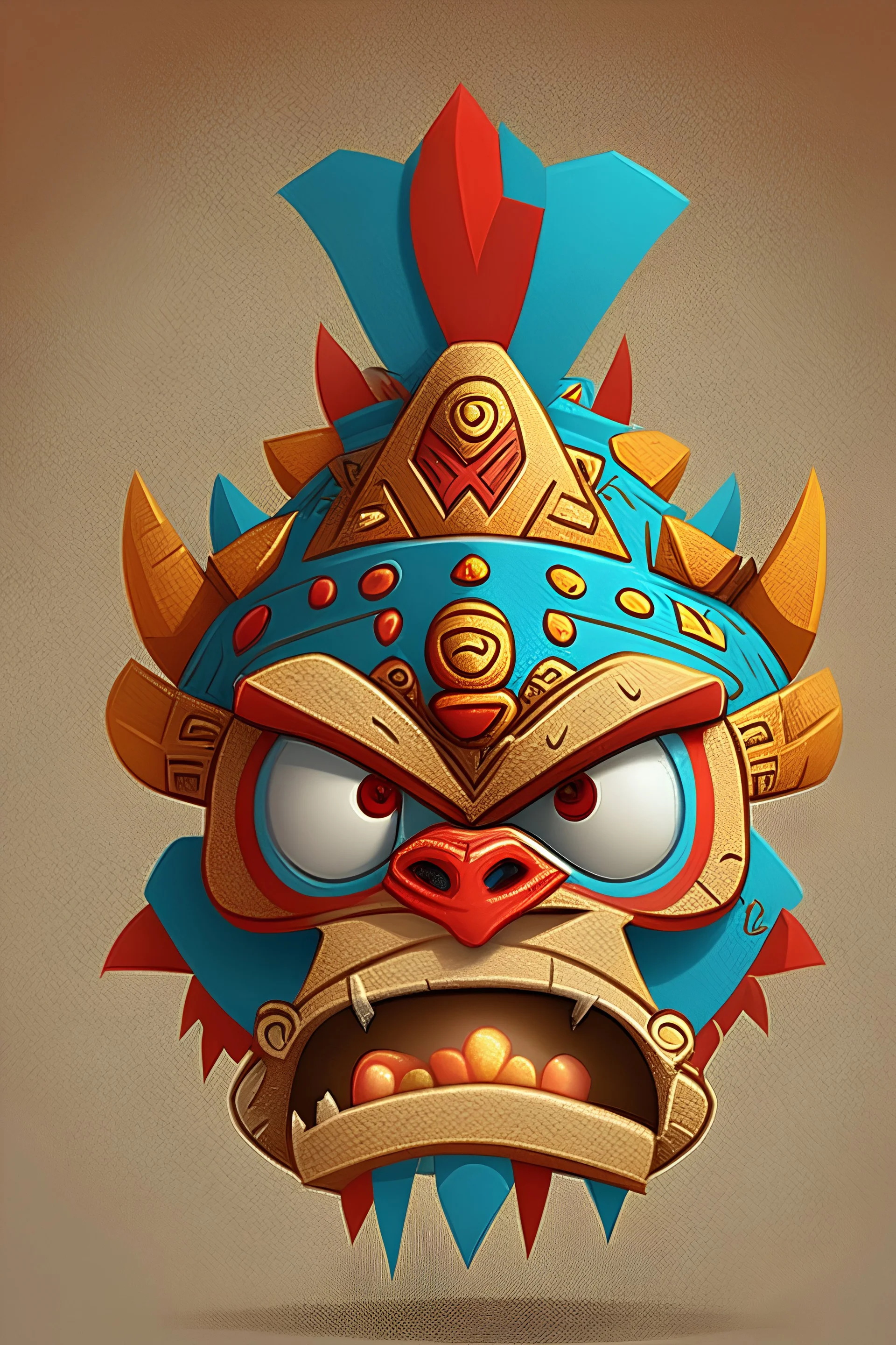 Cartoon egg pfp character aztec demon