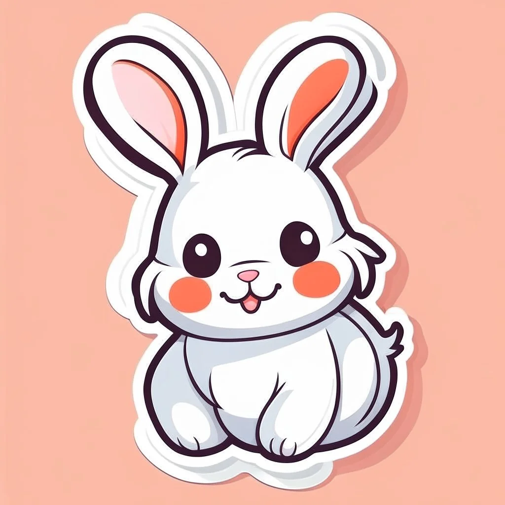 cute rabbit sticker template