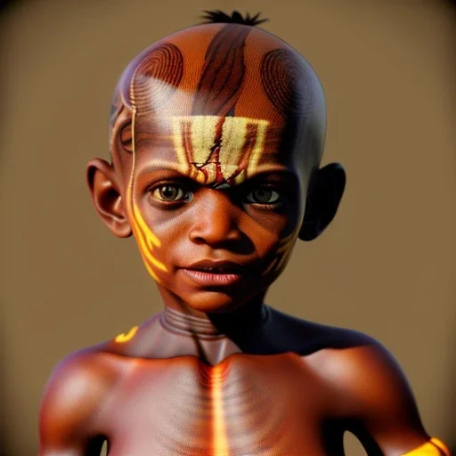 Dhalsim toddler, full body, hyper realistic, dramatic lighting, unreal engine 5, 8k