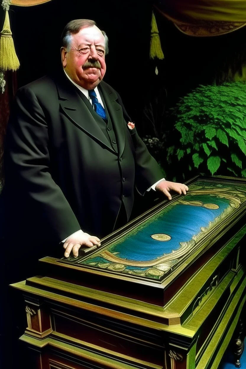 President William H. Taft painted buried in a piano coffin biomechanical