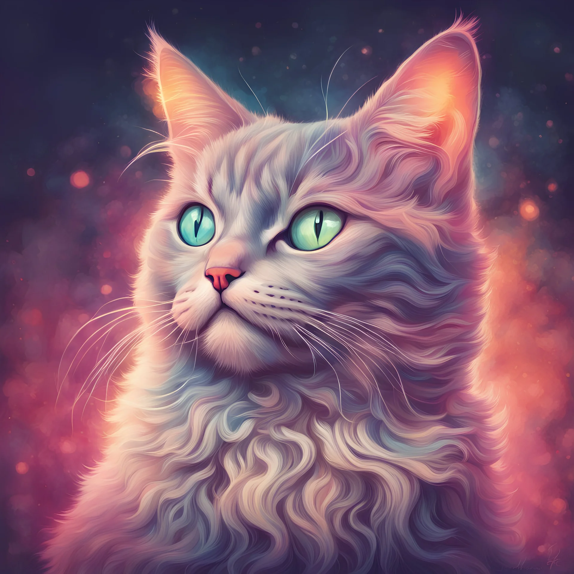 cat in Xanthochromism art style