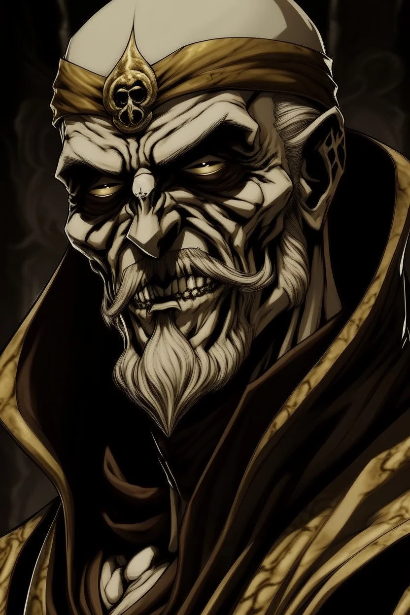Portrait of the villain Krahador, from One Piece manga, Caravaggio style