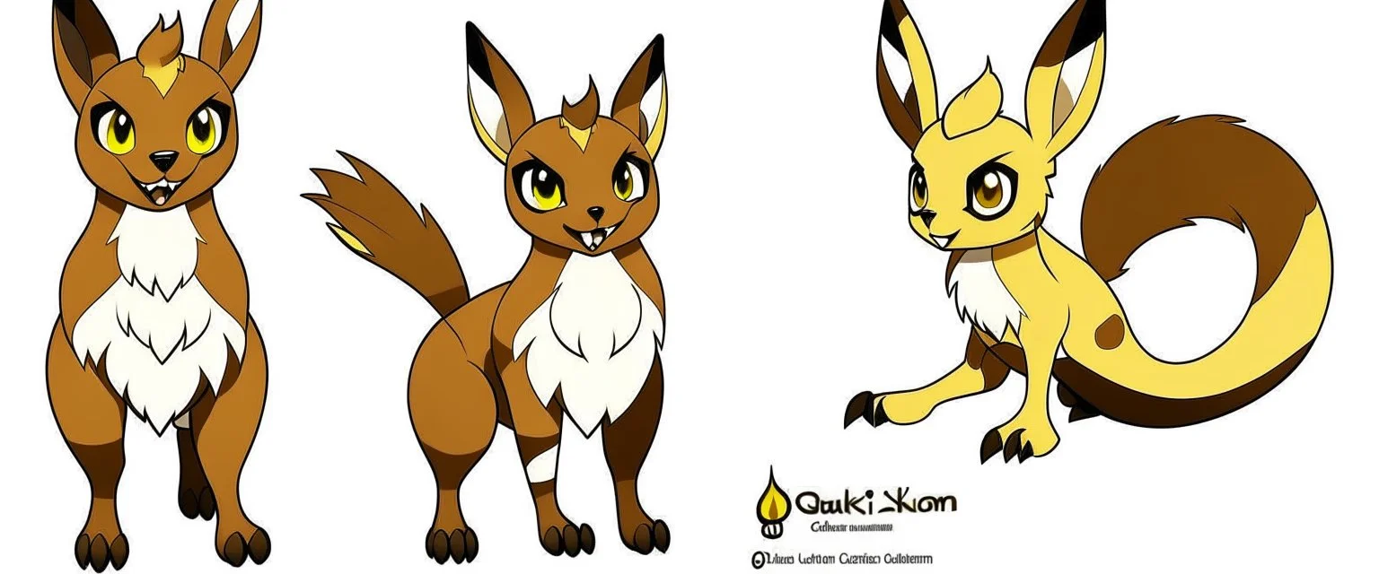 Create a fox-like creature with ground/rock-like features on its body