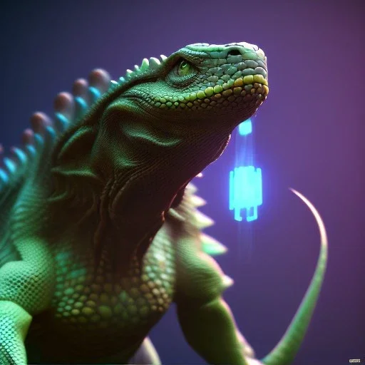 Reptile like creature,cute,Ultraviolet dimension, unreal engine 5, 8k resolution, attractive, realistic, ultra detailed