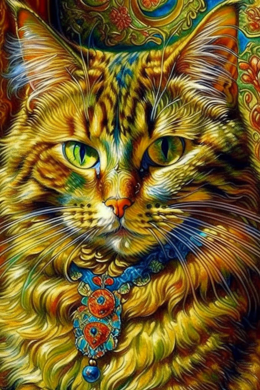 Portrait of a cat by Louis wain