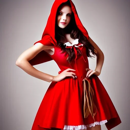 flirty, gorgeous red riding hood