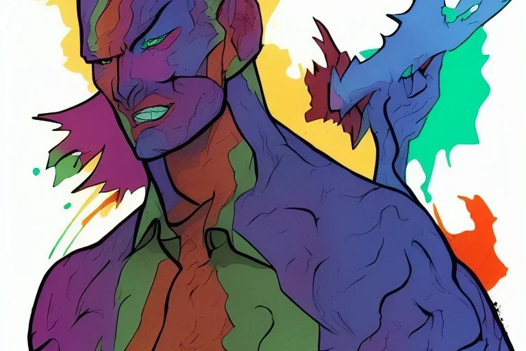 character deformed inks and colors, design and art by sam curry