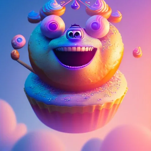 pixar style,website layout with bigdonuts, muffins and a woman looking angry,volumetric blue clouds,pink sky environment and flying donuts in background, website 404 error,volumetric lighting,dramatic lighting, detailed digital painting, extreme dense and fine fur, anime, ornate, colour-washed colors, elegant, small minutiae, tiny features, particulars, centered, smooth, sharp focus, renderman gofur render, 8k, uhd, detailed eyes, real