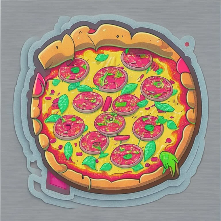 pizza sticker caricature