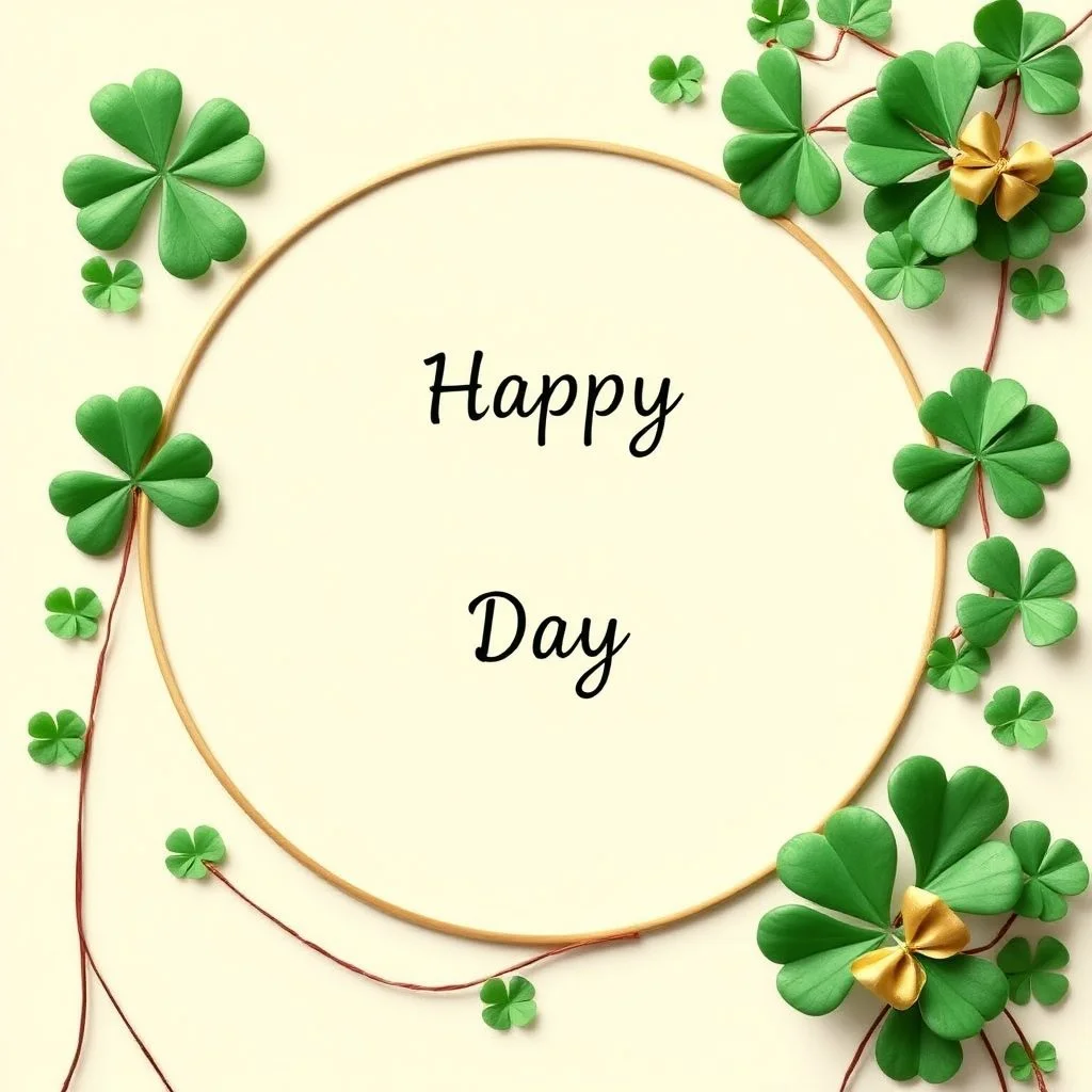 Round frame for St. Patrick's Day on a light background