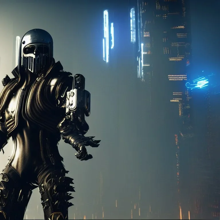 badass wearing a broken mask, black metal armor, futuristic suit, imperious, 8k resolution concept art, cyberpunk 2077