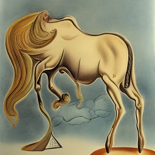 drawing by Salvatore Dali of unicorns