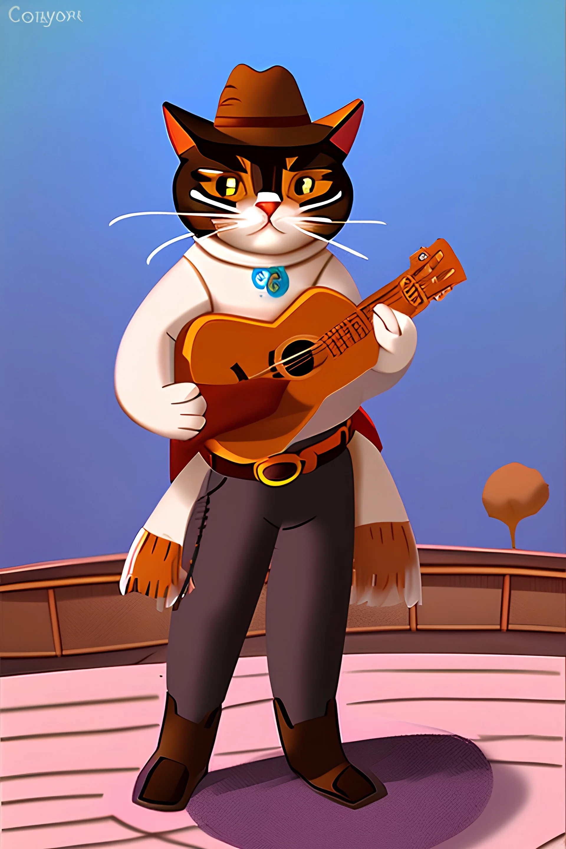 gato vaquero dibujo animado