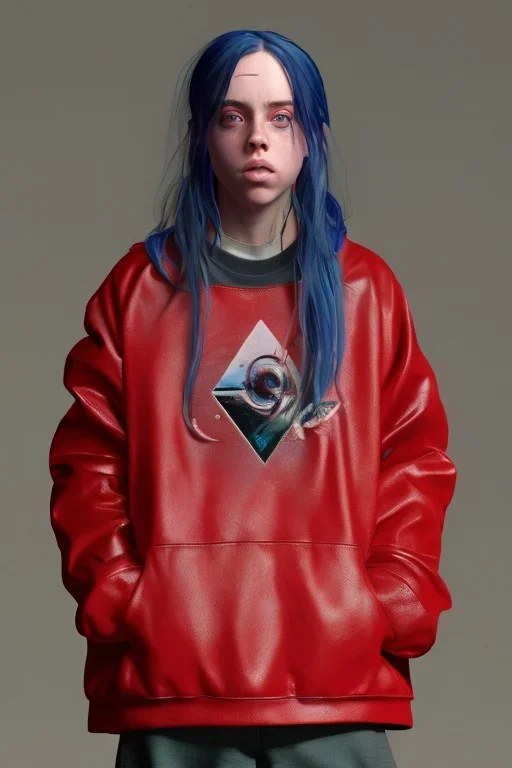 Billie Eilish, in shorts, photorealistic, 8k