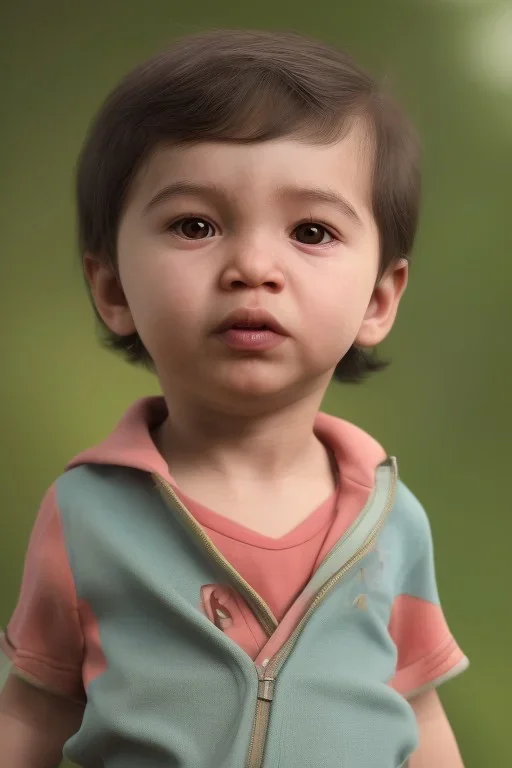 Kemal sunal toddler, full body, bokeh, hyper realistic