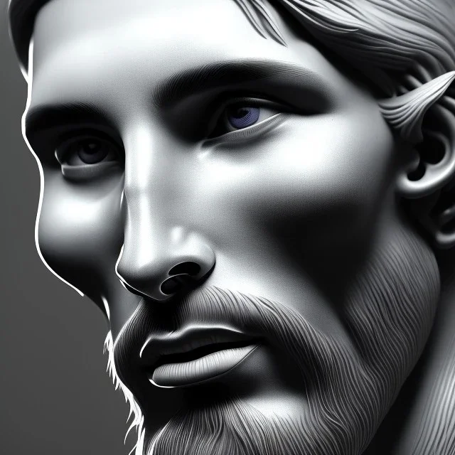 Messi whitemarble man, beautiful, eyes, full of details, hight definition, black backround, 8k