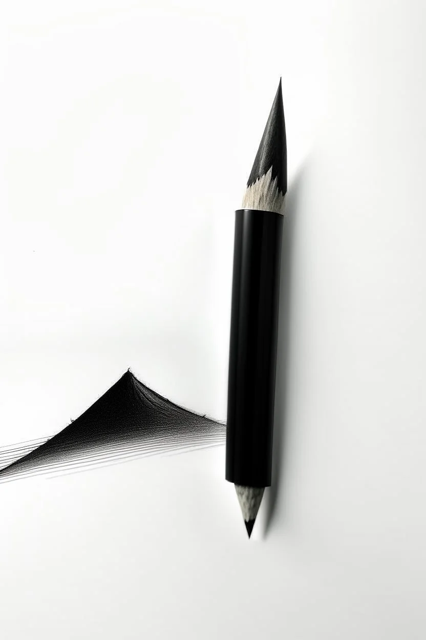 Minimalist ink pencil and charcoal drawing