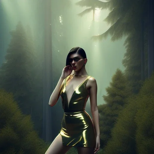 Mystery dua lipa, Ambiance dramatique, dramatic lighting, volumetric lighting, concert background, hyperrealisme, 8k, high quality, lot of details, fit within portrait