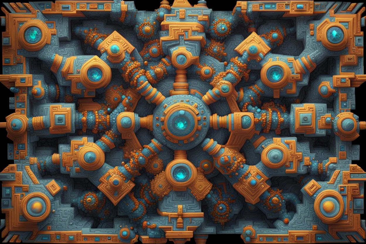 Escher jeweled aztec fractal nuclear powerhouse