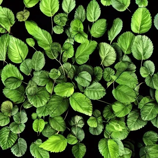 plants against black background