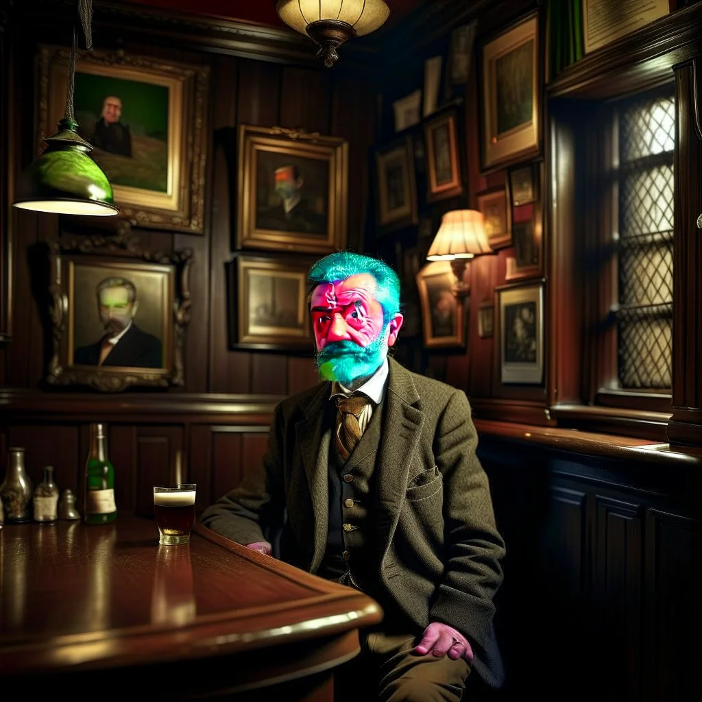 Portrait of gentleman in old bar