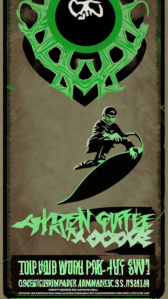 skAte old school hardcore punk green flyer