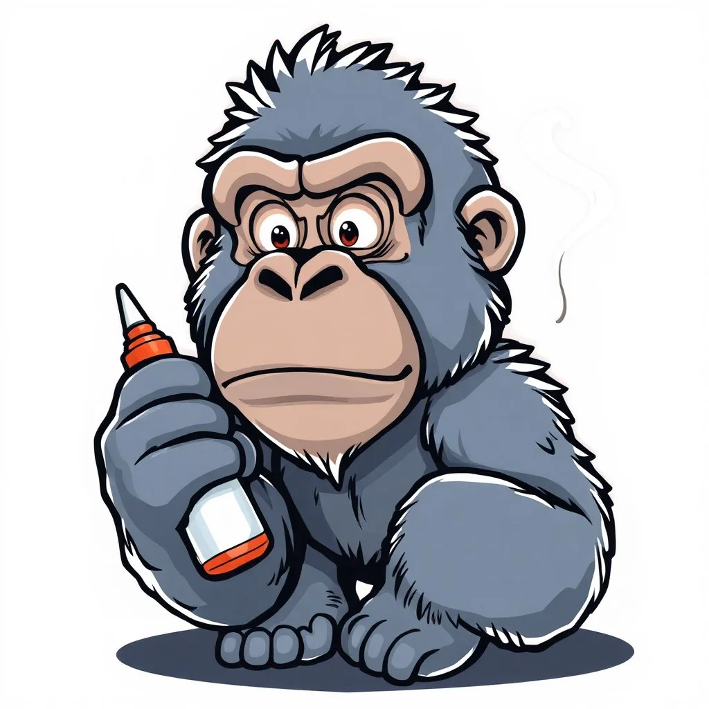 vector Cartoon gorilla glue