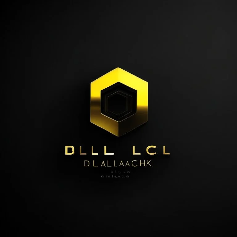 minimalist logo. one logo. tech company. write name: black gold. colors: black and yellow