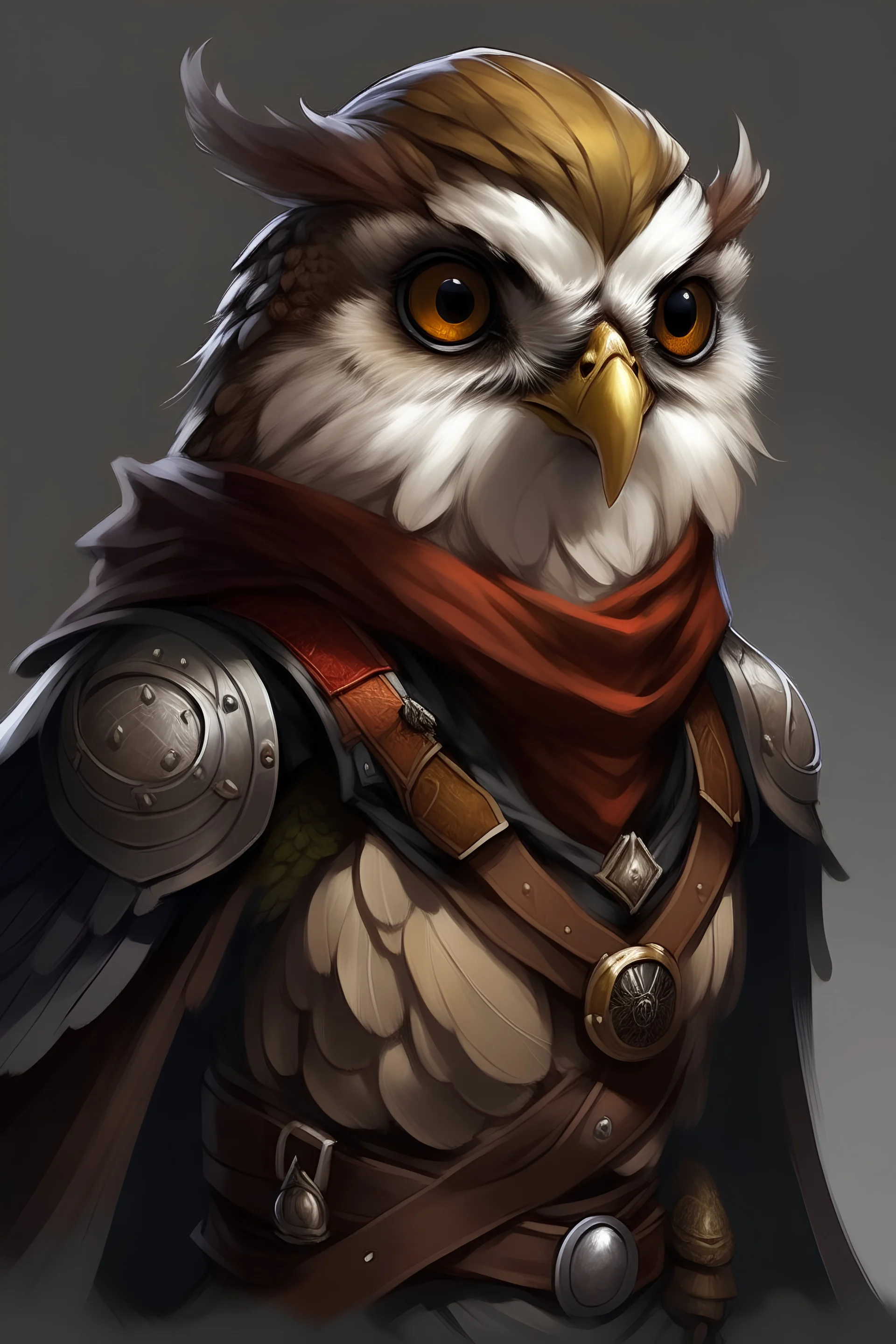 owlin race, dnd character, realistic