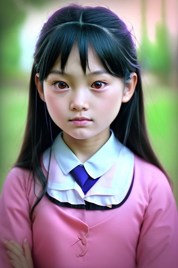 6 year old asian schoolgirl in school uniform portrait, epic colour treatment, cinematic colour treatment, meticulously intricate perfectly symmetrical extremely detailed, pixiv daily ranking, pixiv, extreme depth of field, artstation, spectacular details, volumetric lighting, masterpiece, cinematic, Hollywood production, 8k resolution, high definition, max octane render, vivid colors, max resolution, max perfectionism, realistic composition, professional photography