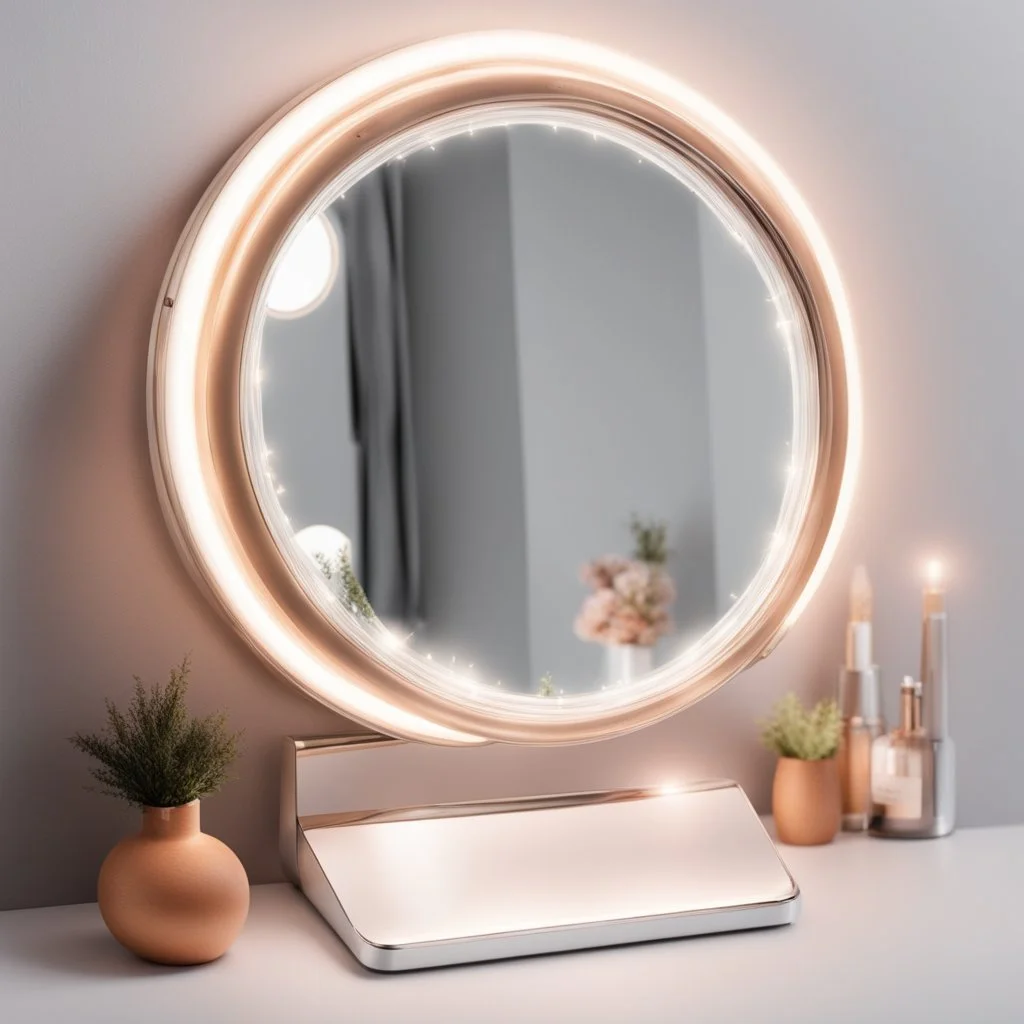 A bright makeup mirror with light