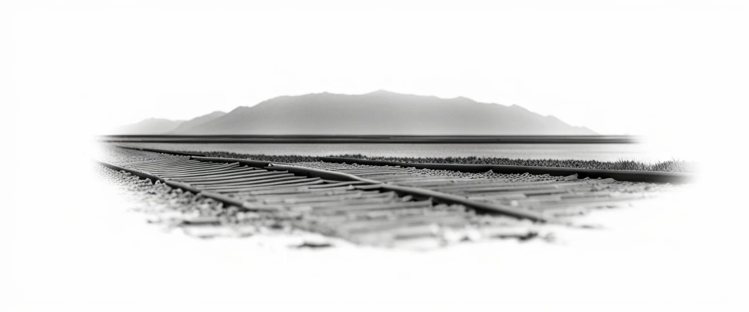 sideview of railway tracks, antique photo