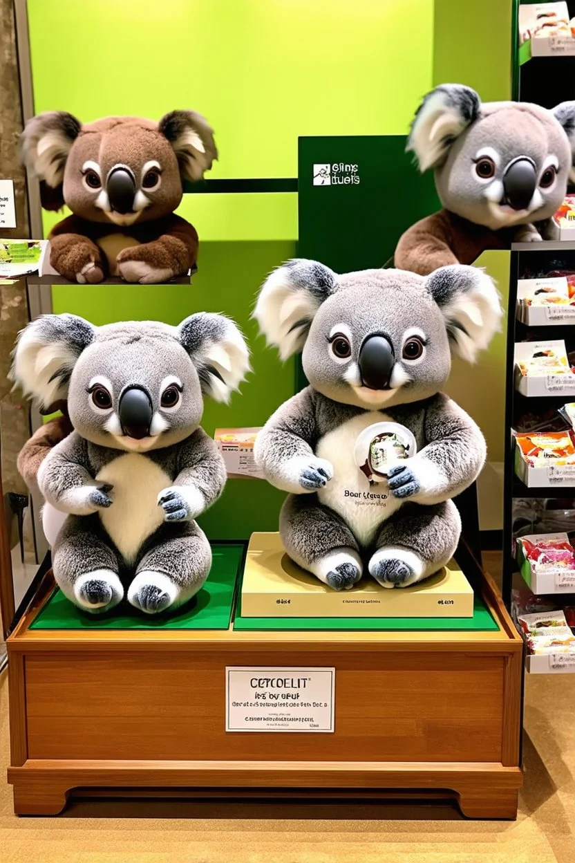 a koala-themed store display