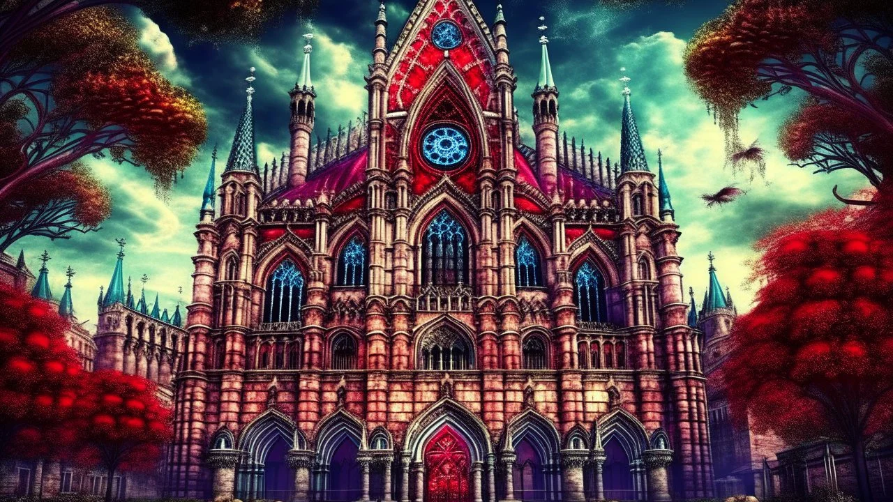 cathedral of the inquisition in fantastic gothic art style