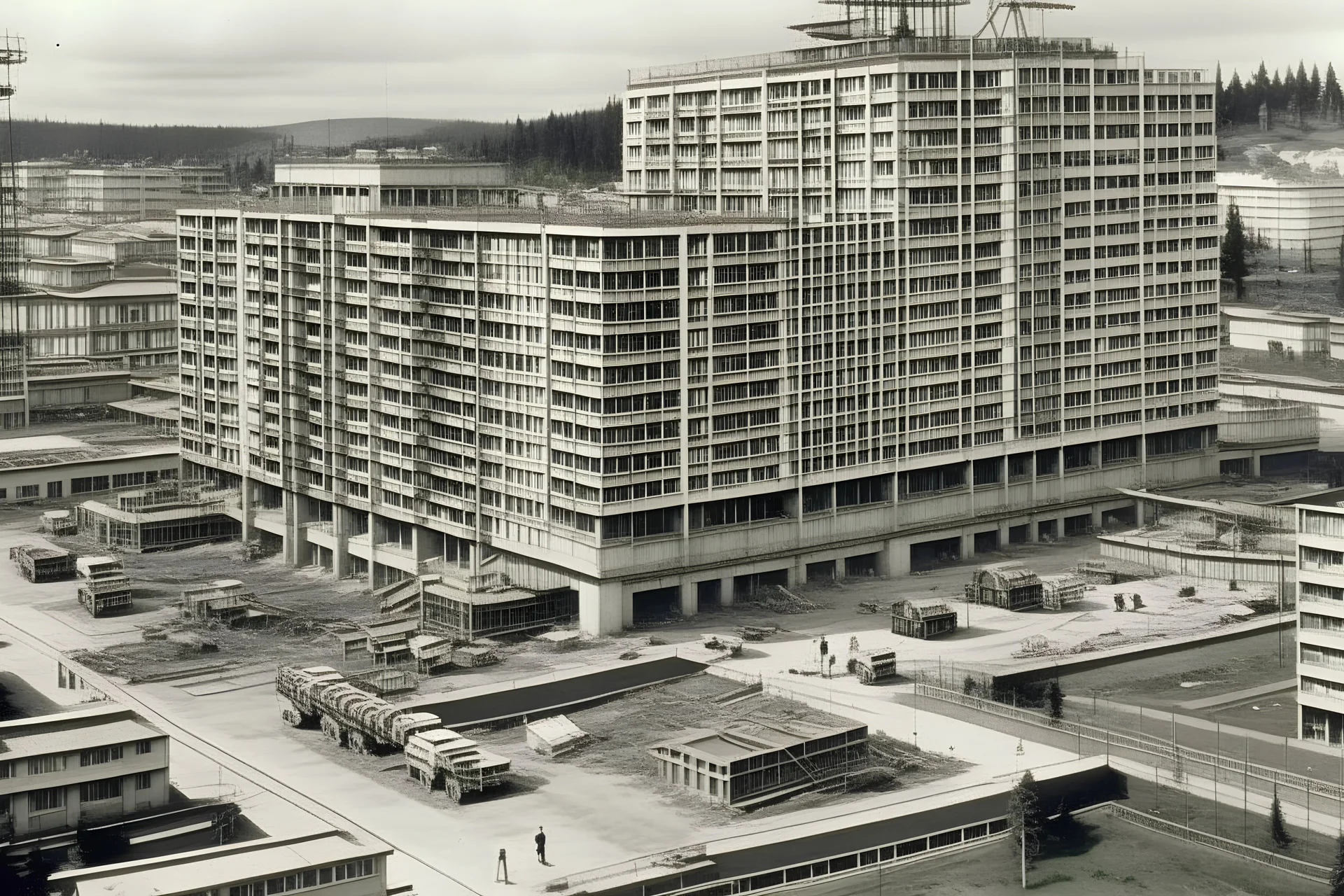 old photo from 1995 where is building under construction