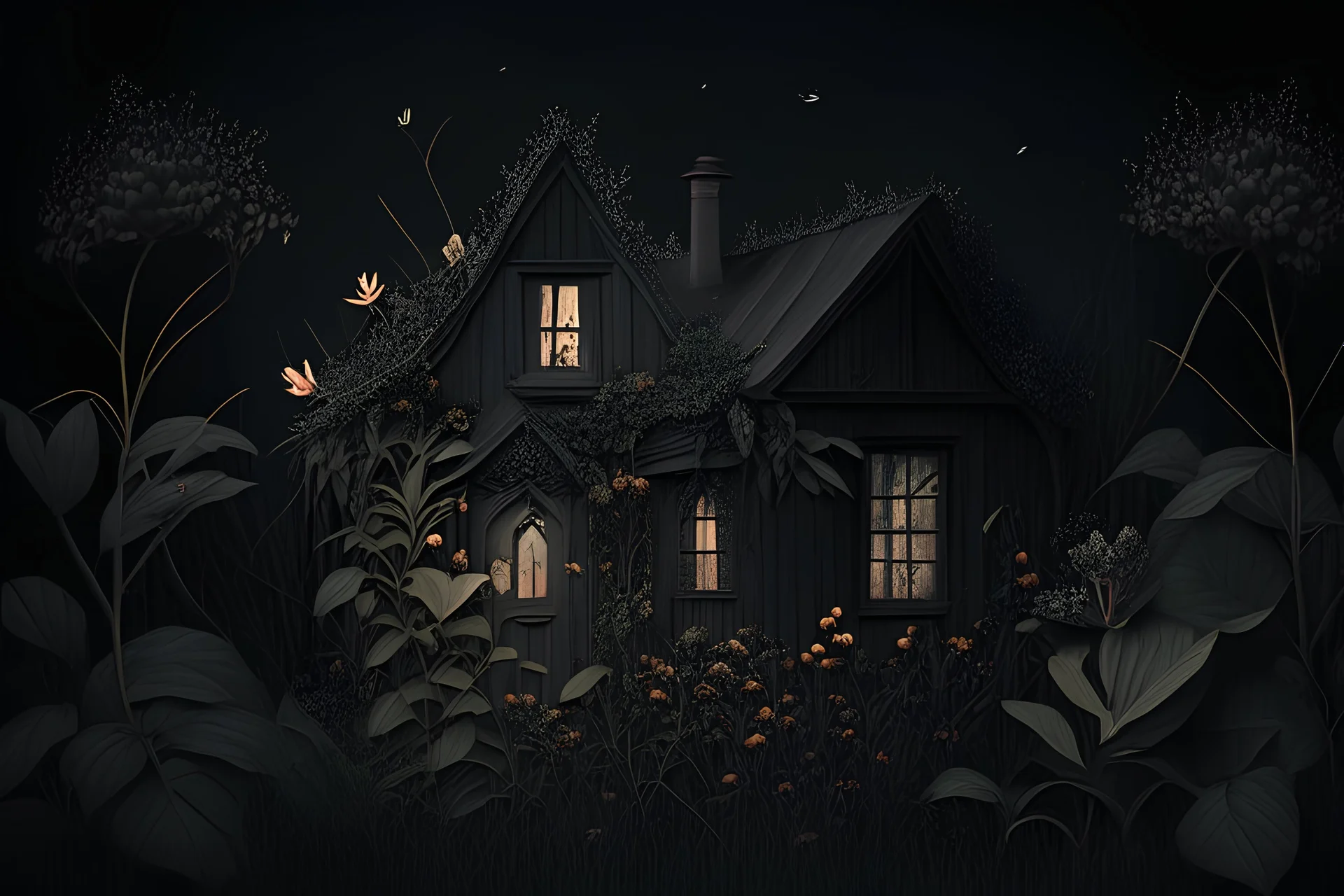 dark cottagecore botanic