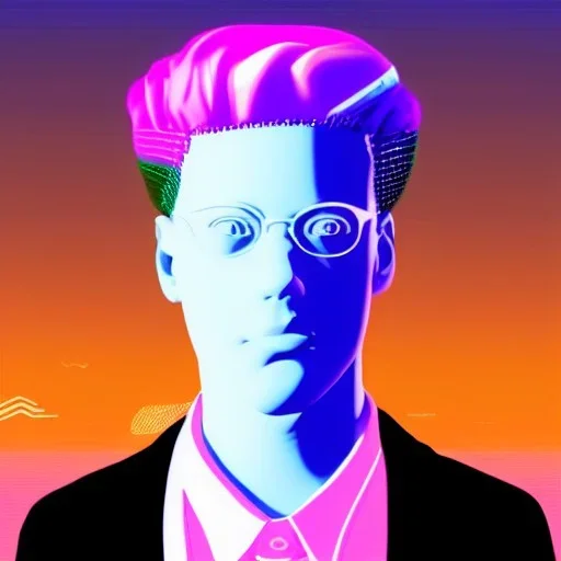 Vaporwave adult male