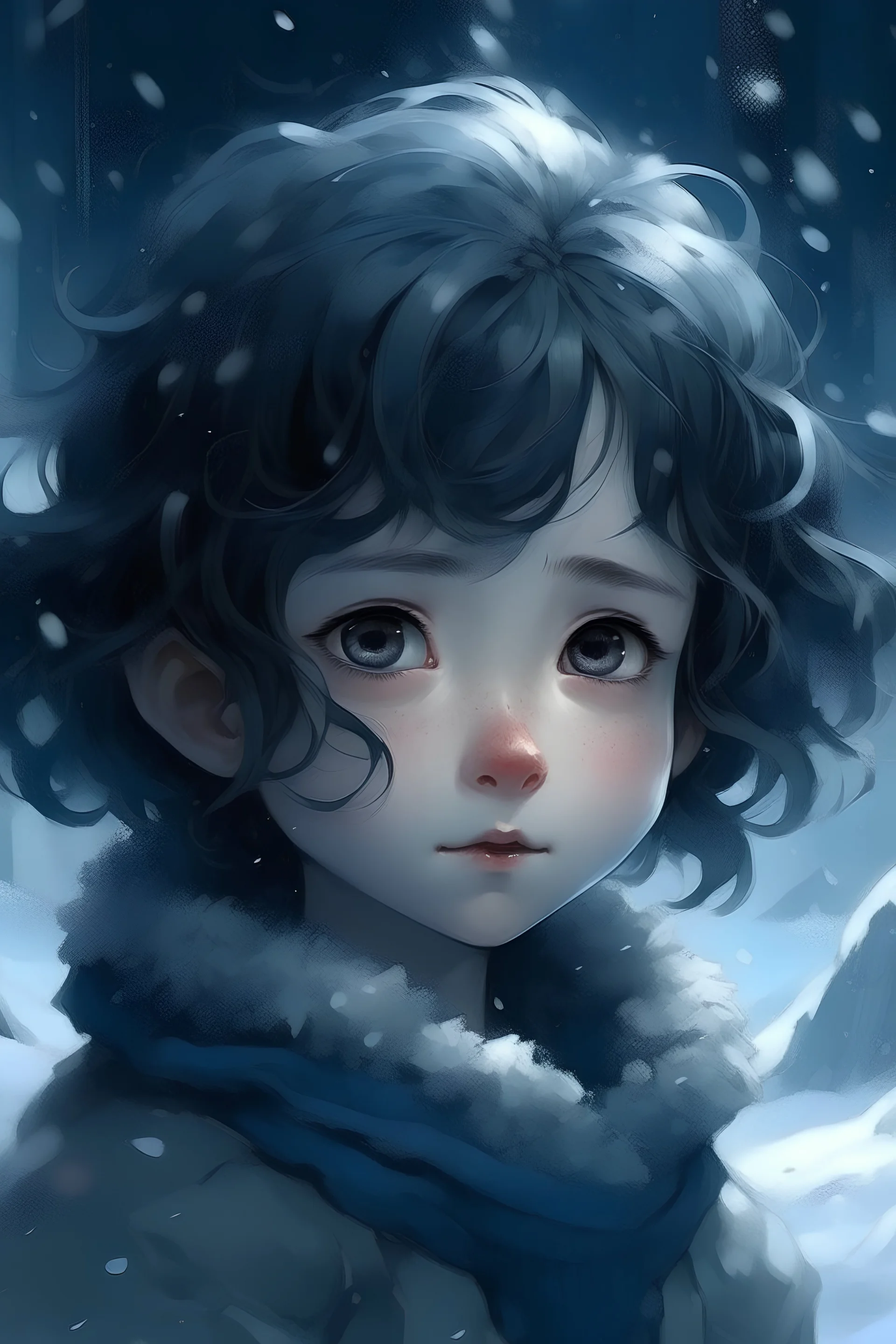 The spirit of the realm of ice and snow. The spirit takes on the form of a little girl with short curly black hair.