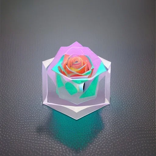 transparent multicolor crystal rose