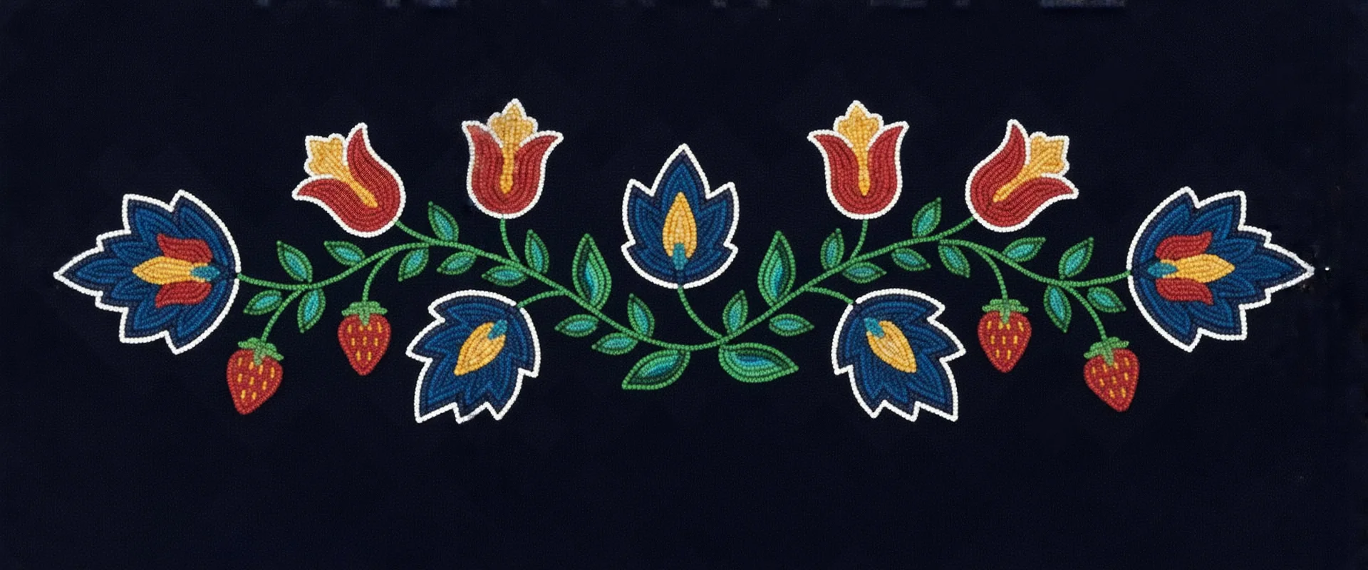 Cree beaded flowers and leaves