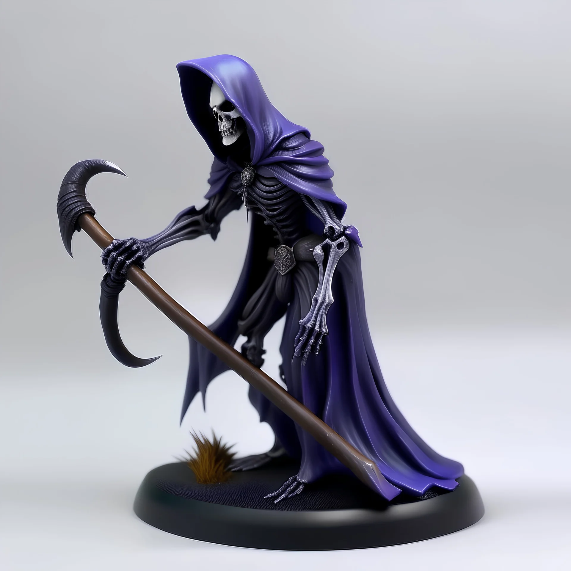 midnight purple reaper with scythe