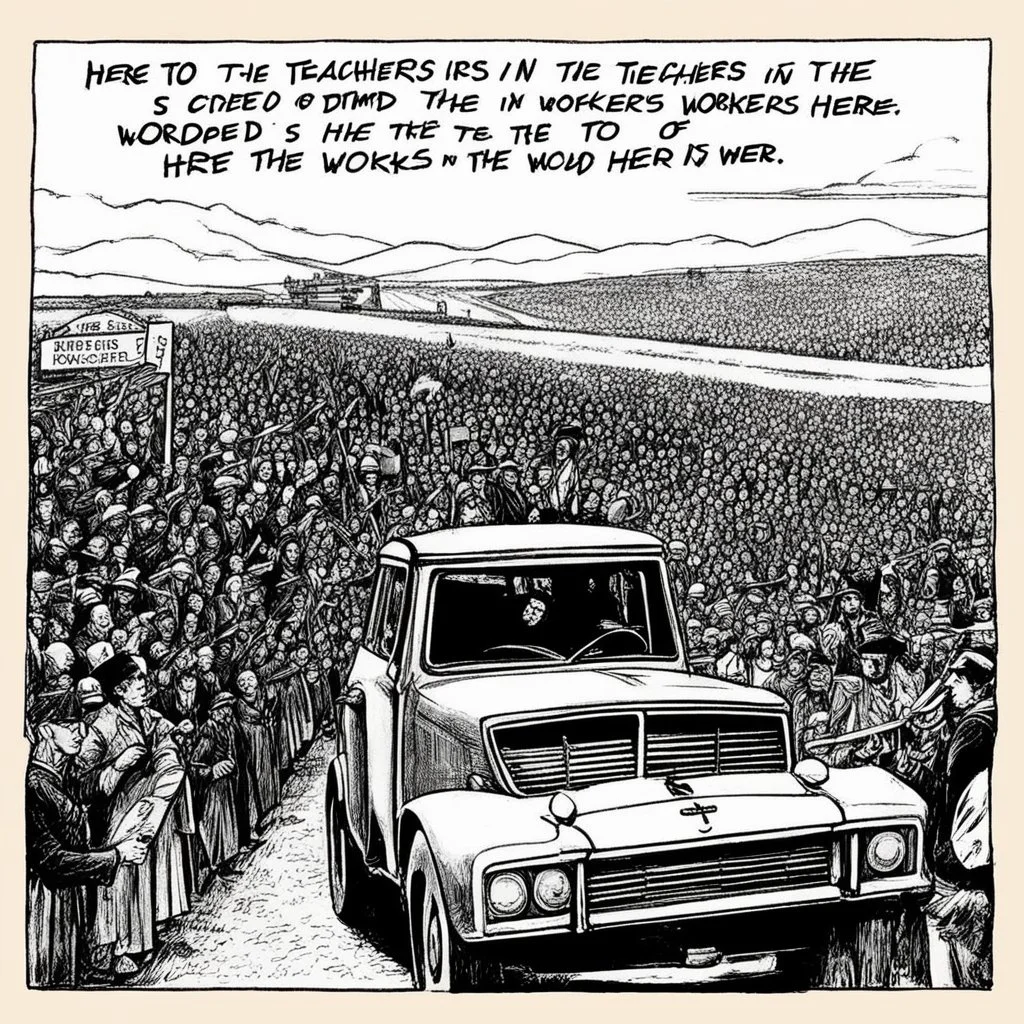 Here's to the teachers in the crowded rooms Here's to the workers in the fields Here's to the preachers of the sacred word Here's to the drivers at the wheel