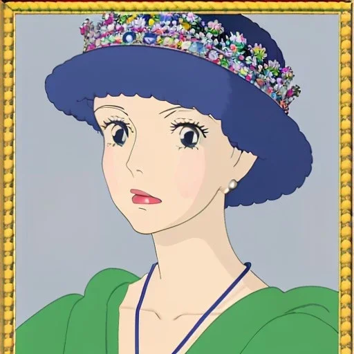 Portrait of qeen elizabeth with crown and mid-12th century elegant apparel.extremely detailed face,crystal clear Big eyes,perfectly centered image,intricate detail.Diseney style, korra character style.and Kilian Eng art color