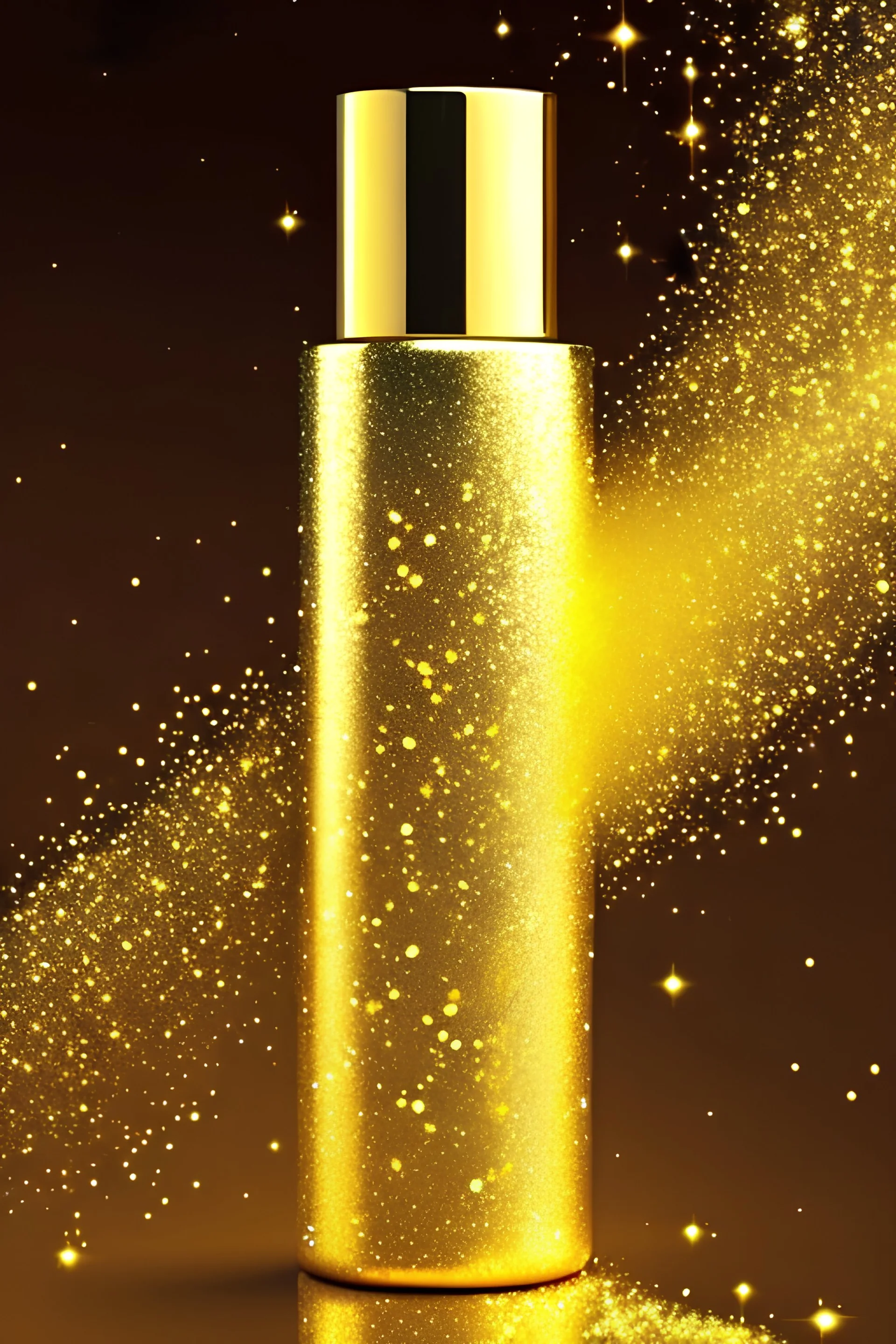 Gold glitter spray
