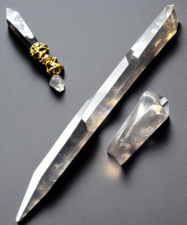 healing quartz crystal shaped as dagger