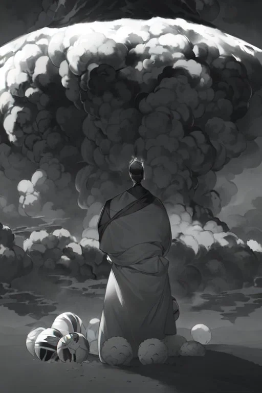 Hiroshima bomb, greyscale