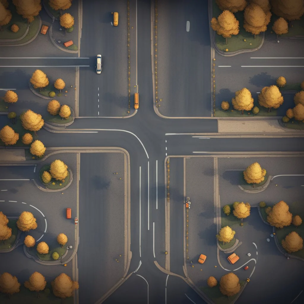 road stylized top down